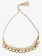 Gold-Toned White Gold-Polished Handcrafted Necklace - Ruby Raang | Grocsy