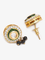 White Black Gold-Polished Kundan-Studded Jewellery Set - Ruby Raang | Grocsy