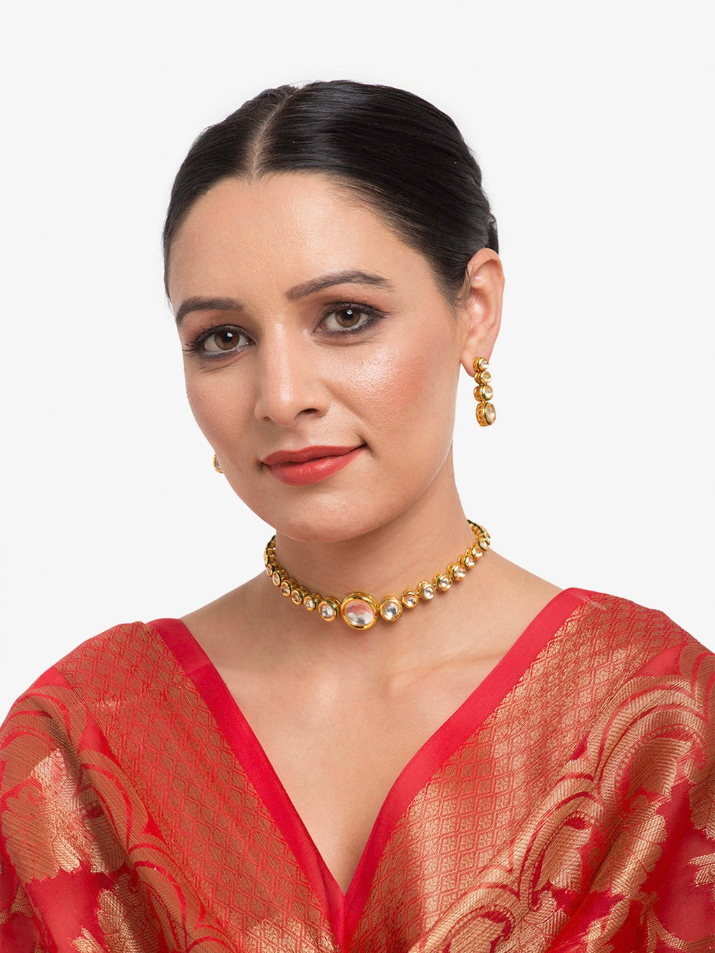 Women's Choker With Earrings - Ruby Raang | Grocsy