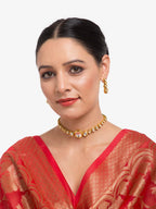 Women's Choker With Earrings - Ruby Raang | Grocsy