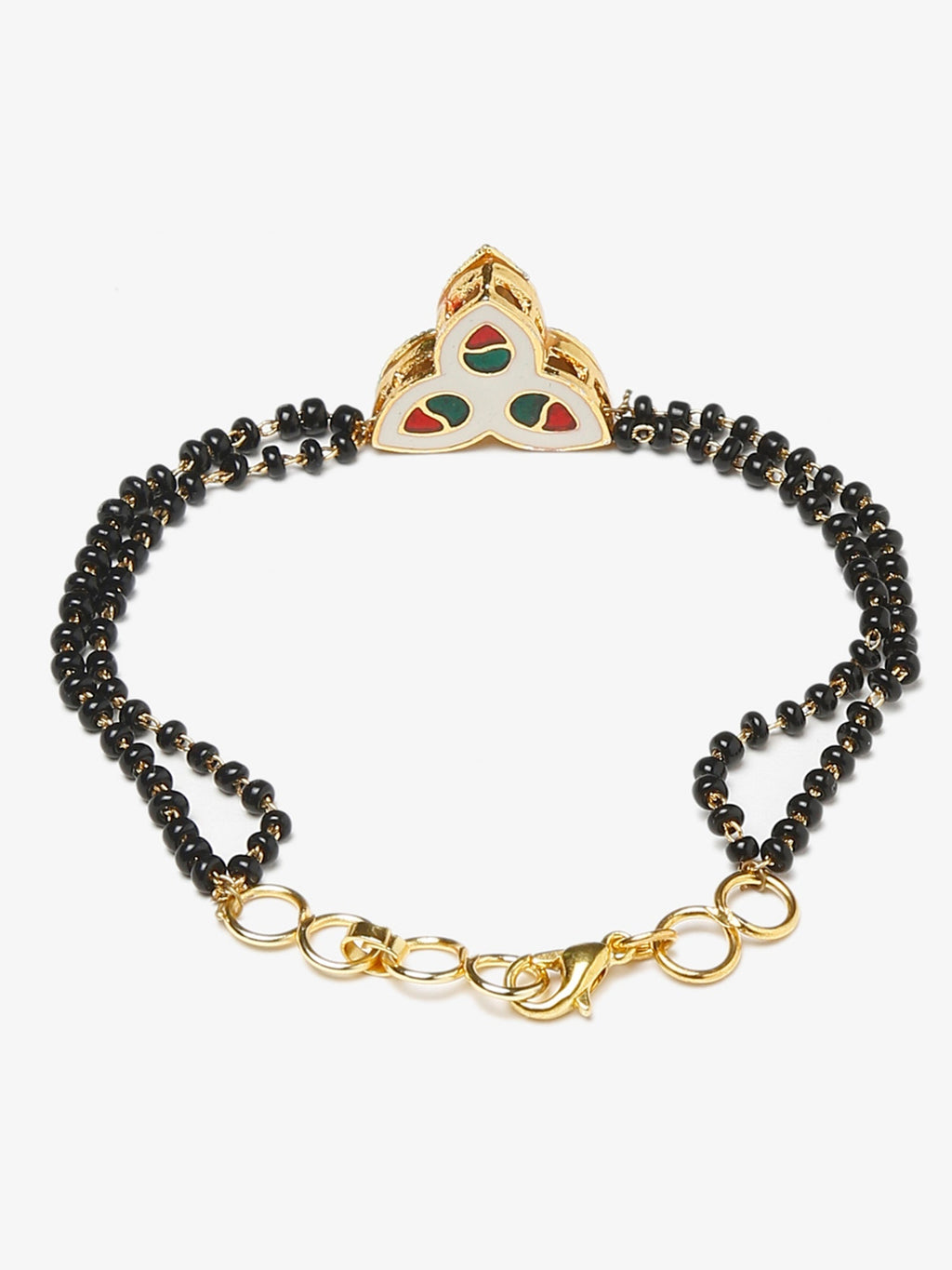 Women's Black Kundan Mangalsutra Bracelet - Ruby Raang | Grocsy