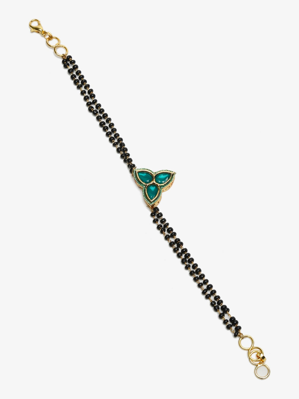 Women's Black Kundan Mangalsutra Bracelet - Ruby Raang | Grocsy