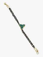 Women's Black Kundan Mangalsutra Bracelet - Ruby Raang | Grocsy