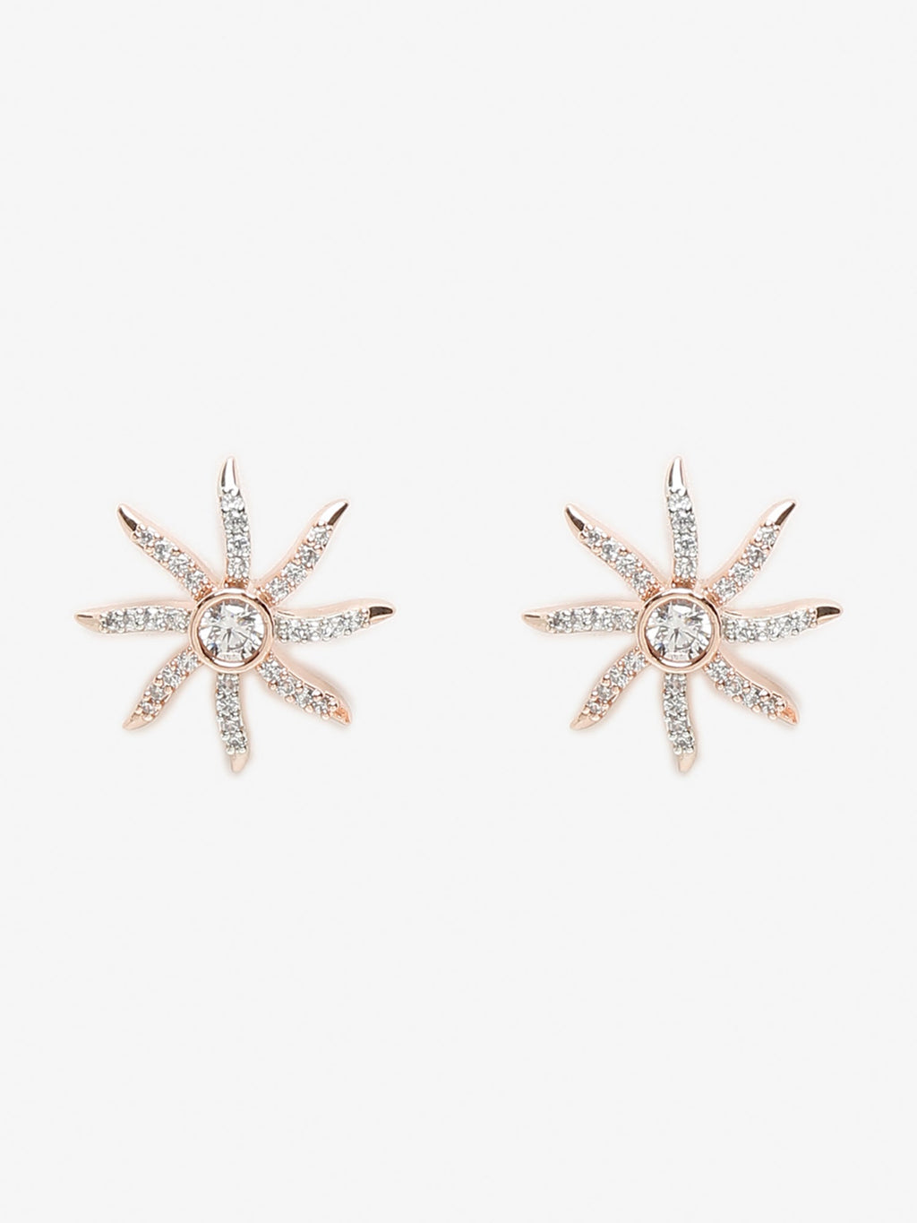 Rose Gold Contemporary Drop Earrings - Ruby Raang