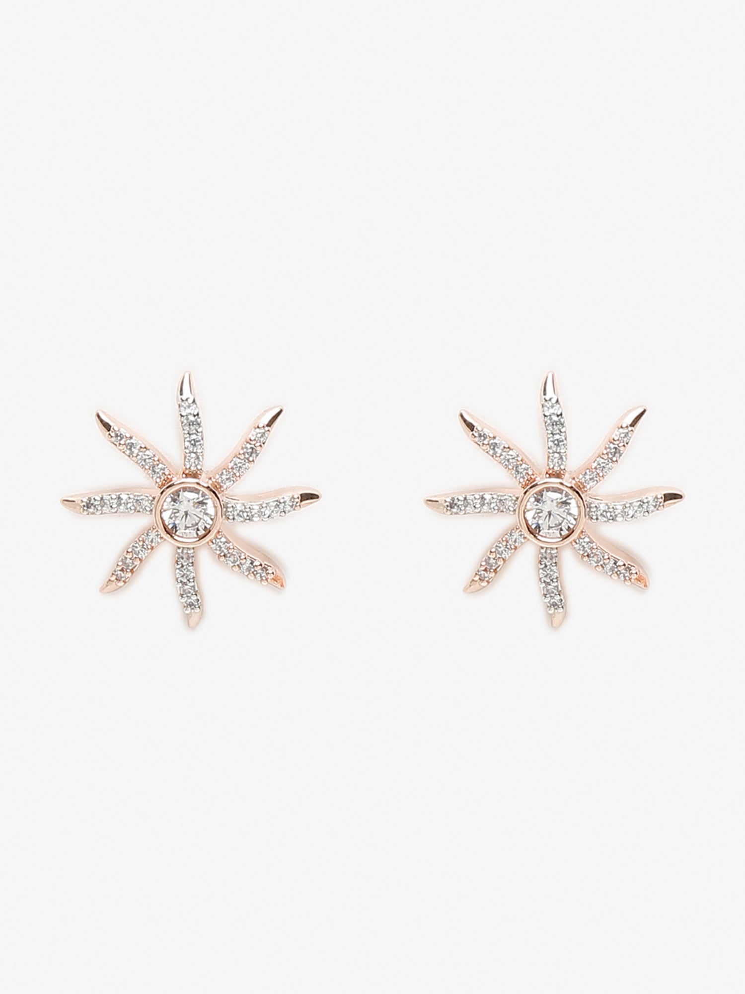 Rose Gold Contemporary Drop Earrings - Ruby Raang