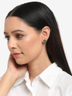 Green Contemporary Studs Earrings - Ruby Raang | Grocsy