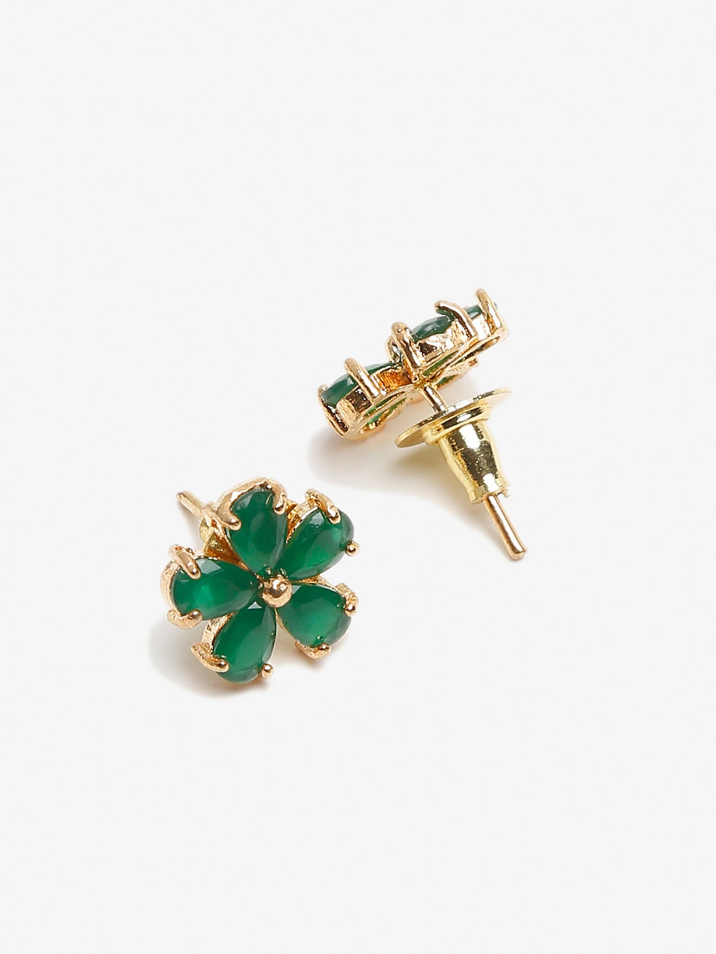 Green Contemporary Studs Earrings - Ruby Raang | Grocsy
