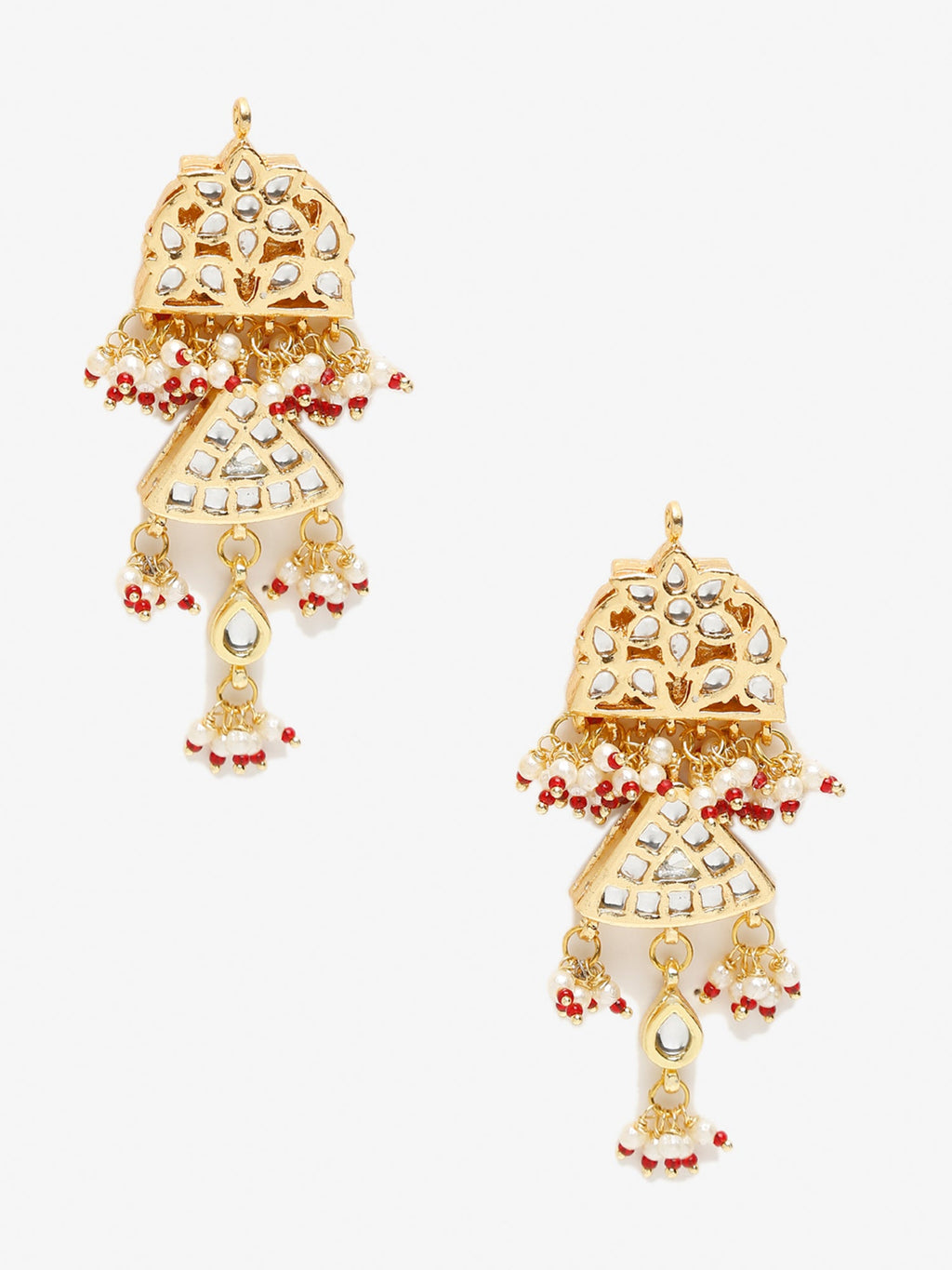 Gold-Toned Contemporary Chandbalis Earrings - Ruby Raang | Grocsy