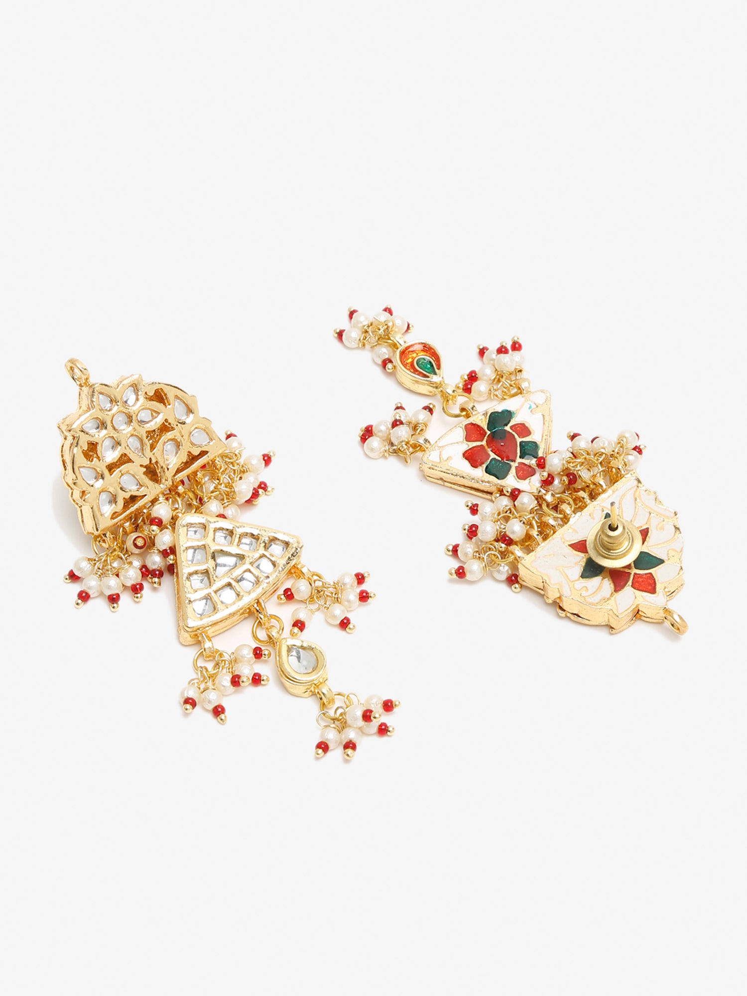 Gold-Toned Contemporary Chandbalis Earrings - Ruby Raang | Grocsy
