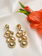 Gold-Toned Contemporary Drop Earrings - Ruby Raang