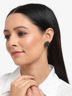 Green Contemporary Studs Earrings - Ruby Raang | Grocsy