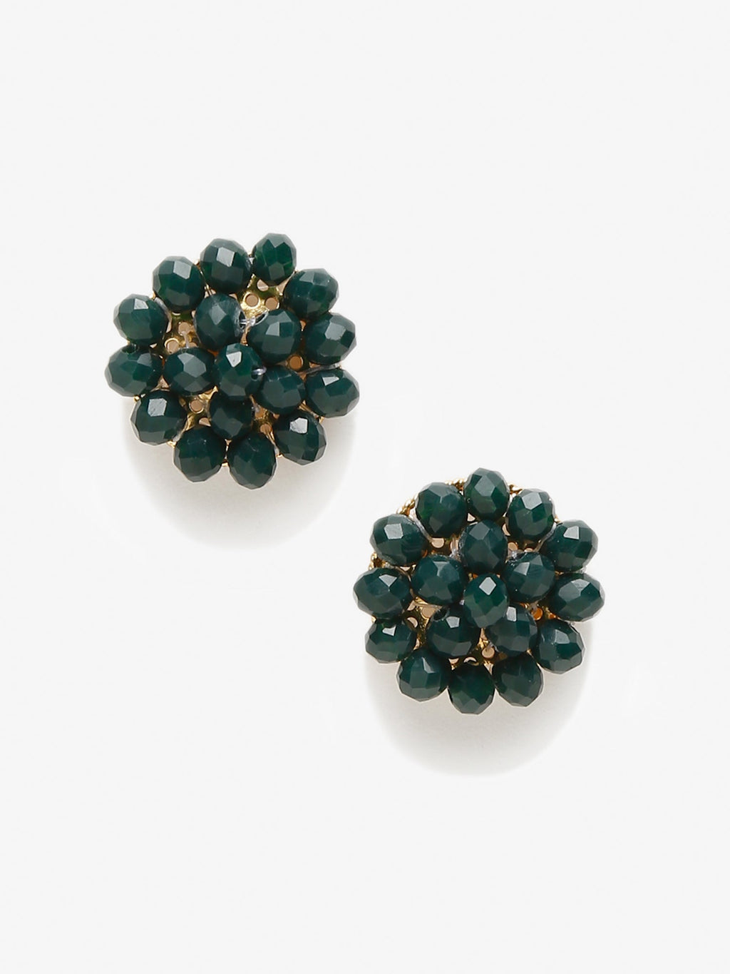 Green Contemporary Studs Earrings - Ruby Raang | Grocsy