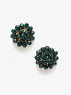 Green Contemporary Studs Earrings - Ruby Raang | Grocsy