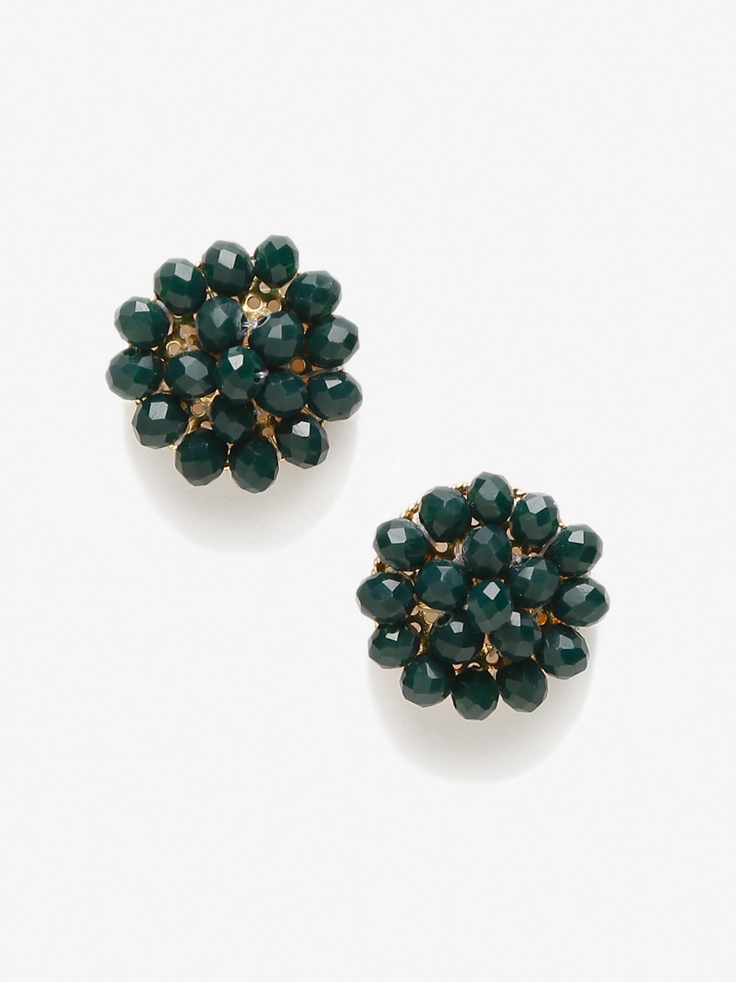 Green Contemporary Studs Earrings - Ruby Raang | Grocsy