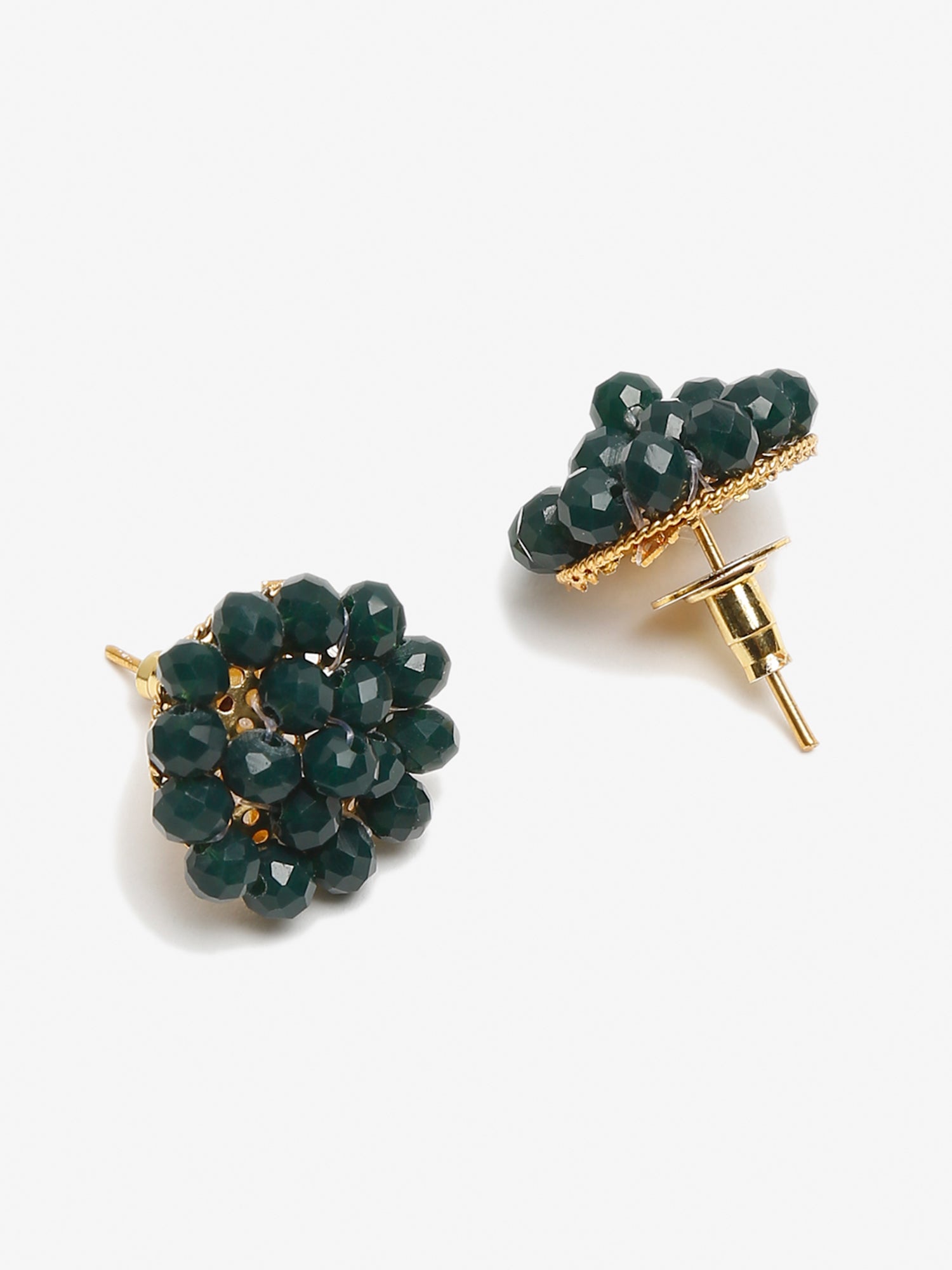 Green Contemporary Studs Earrings - Ruby Raang | Grocsy