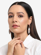 Rose Gold-Polished Silver-Toned Contemporary Drop Earrings - Ruby Raang | Grocsy