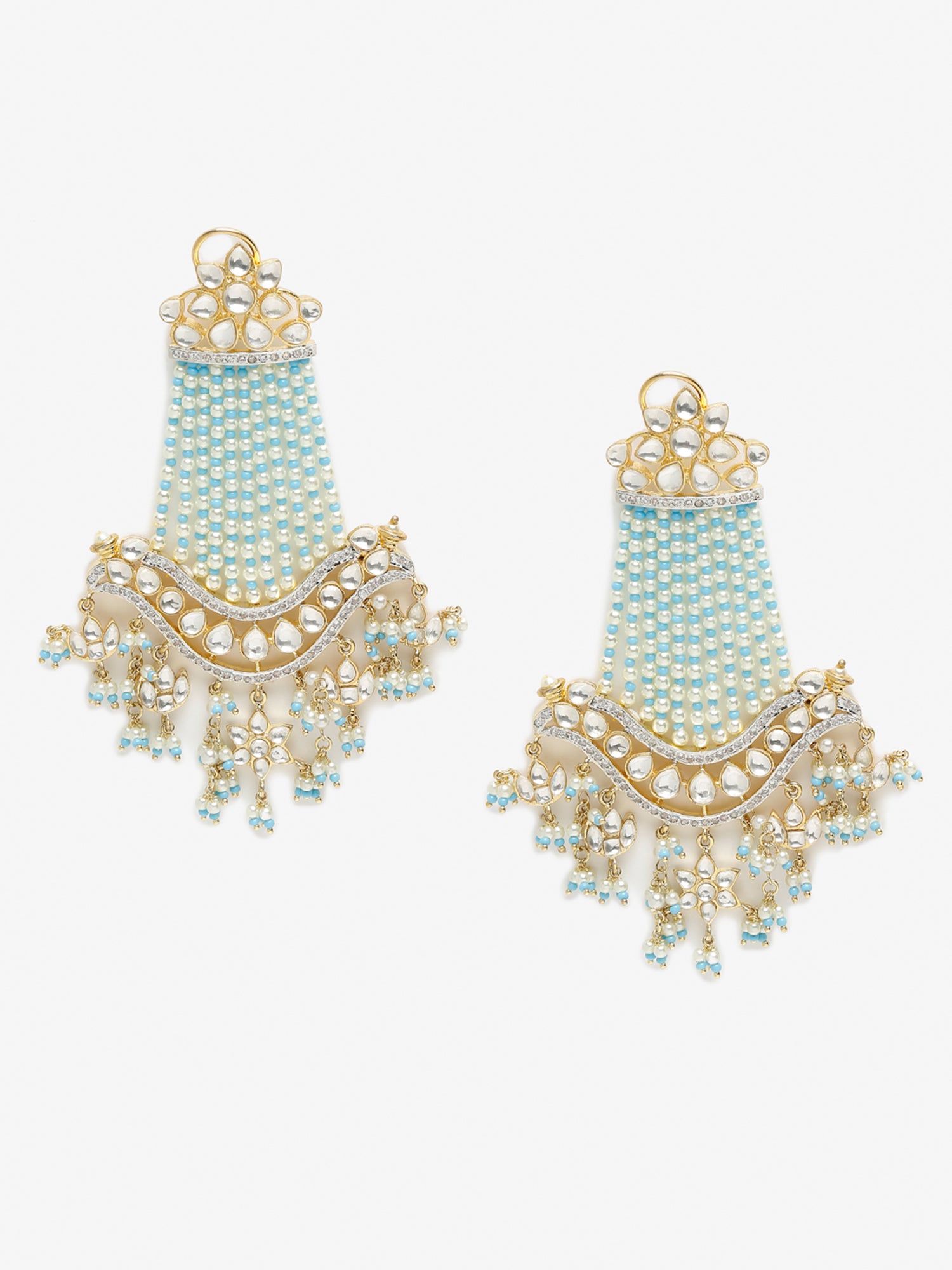 Blue Contemporary Drop Earrings - Ruby Raang | Grocsy