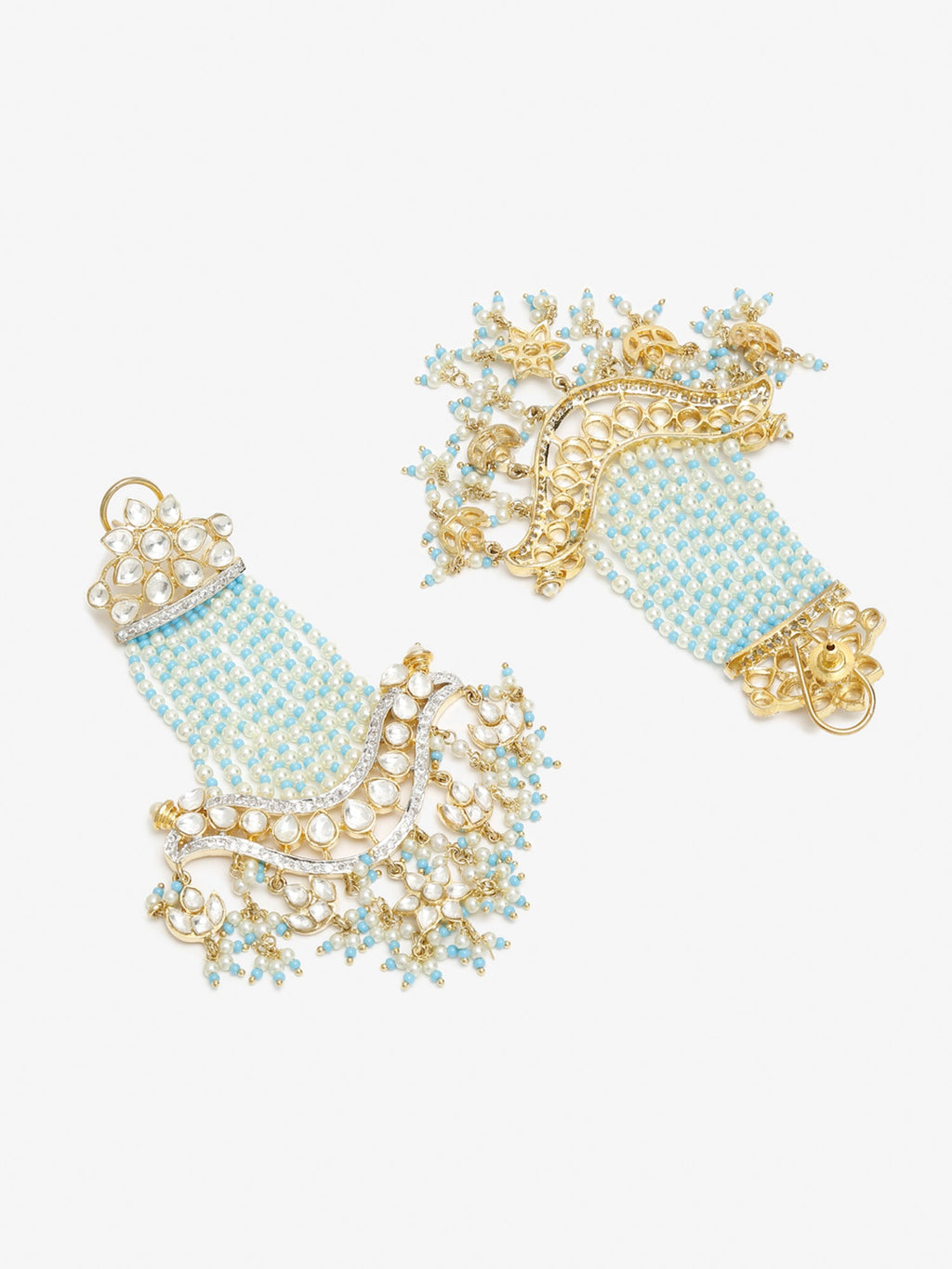 Blue Contemporary Drop Earrings - Ruby Raang | Grocsy