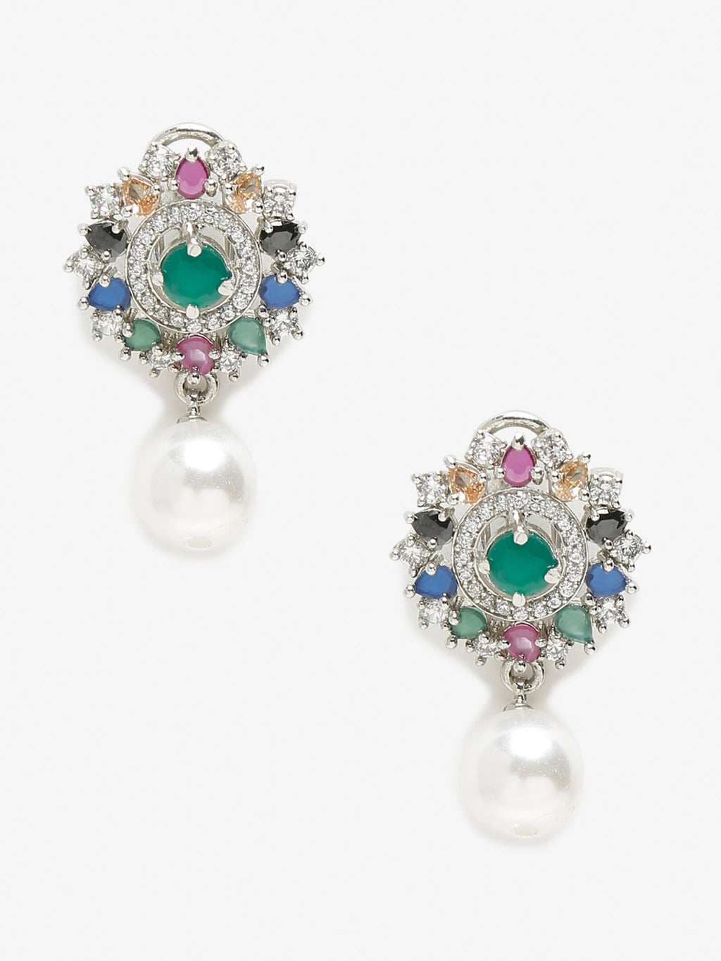 Multicoloured Floral Drop Earrings - Ruby Raang | Grocsy