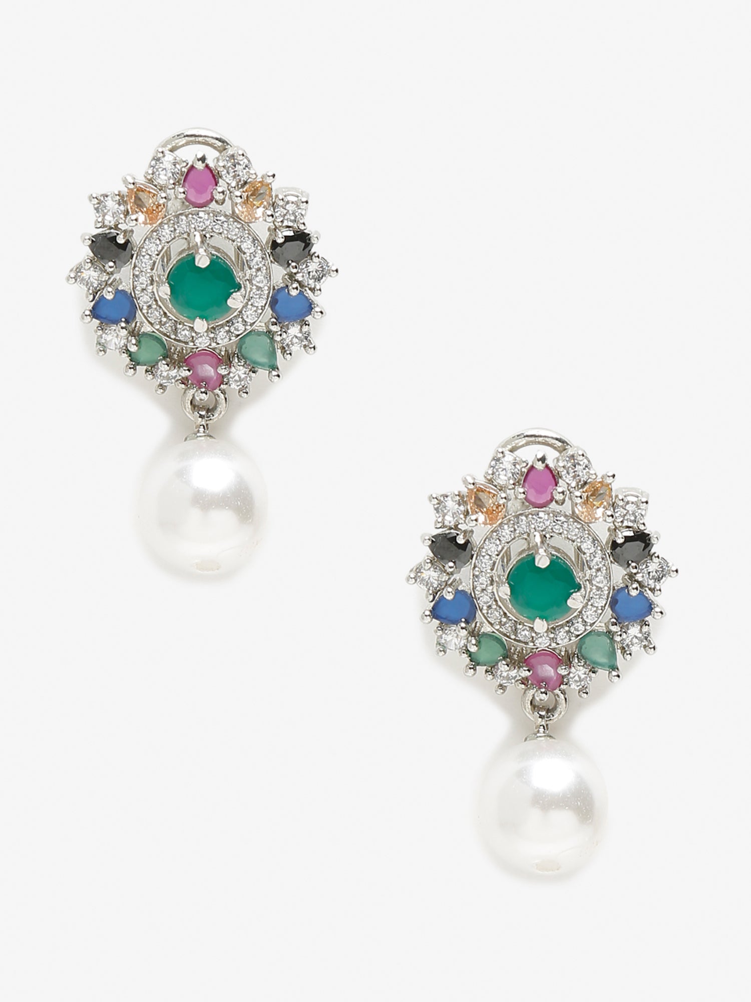 Multicoloured Floral Drop Earrings - Ruby Raang | Grocsy