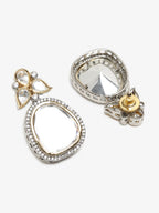 Silver-Toned Contemporary Studs Earrings - Ruby Raang | Grocsy