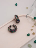 Multicoloured Contemporary Hoop Earrings - Ruby Raang | Grocsy