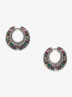 Multicoloured Contemporary Hoop Earrings - Ruby Raang | Grocsy