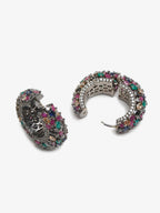 Multicoloured Contemporary Hoop Earrings - Ruby Raang | Grocsy