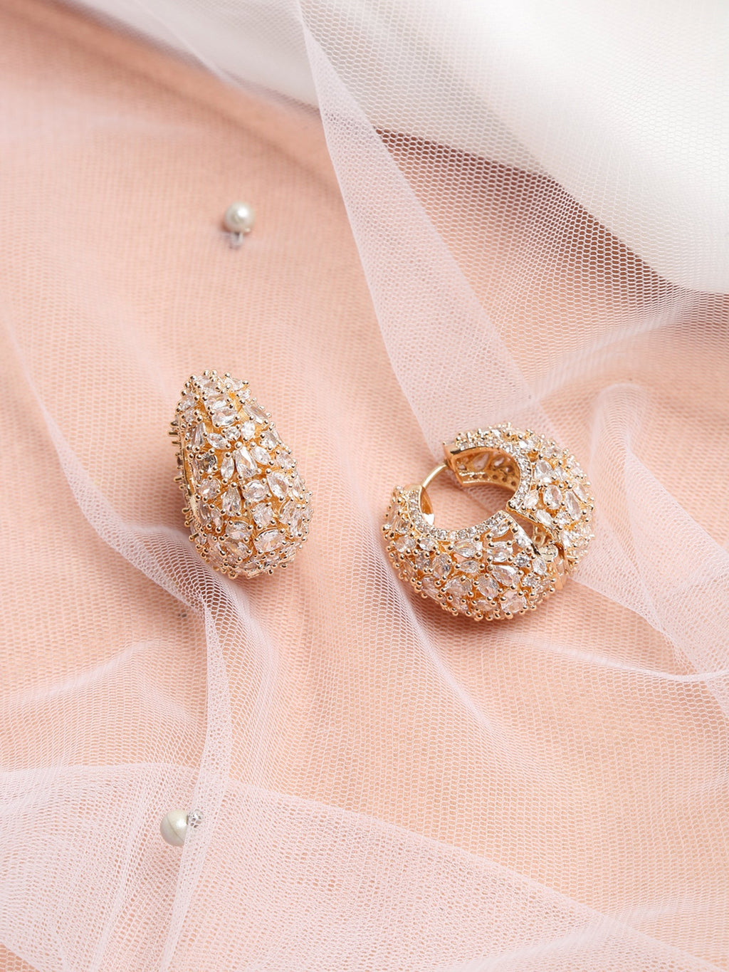 Rose Gold Contemporary Hoop Earrings - Ruby Raang | Grocsy