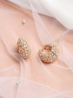 Rose Gold Contemporary Hoop Earrings - Ruby Raang | Grocsy