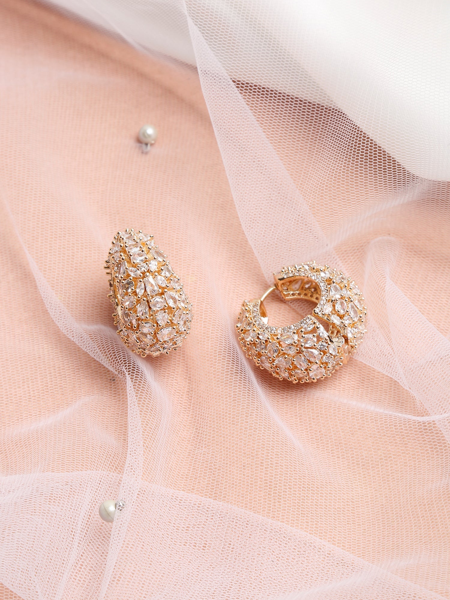 Rose Gold Contemporary Hoop Earrings - Ruby Raang | Grocsy
