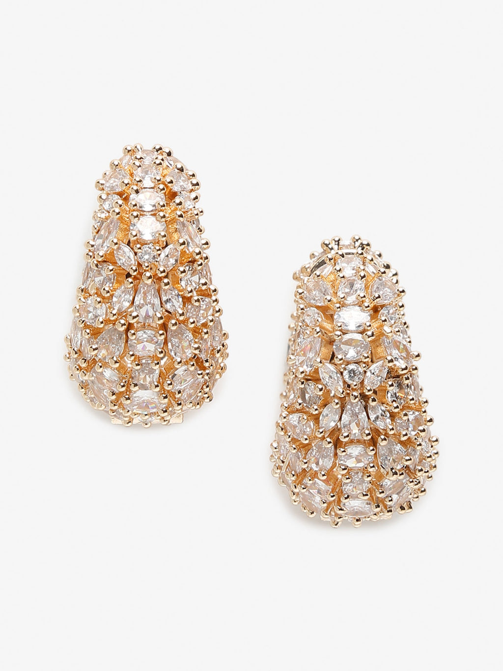 Rose Gold Contemporary Hoop Earrings - Ruby Raang | Grocsy