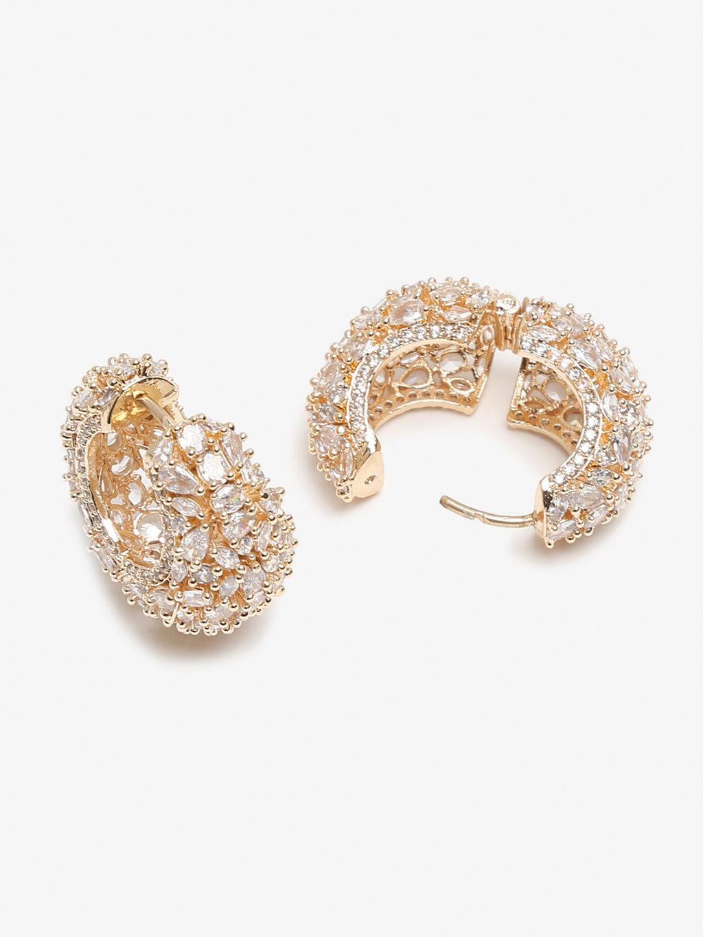 Rose Gold Contemporary Hoop Earrings - Ruby Raang | Grocsy