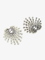 White Contemporary Drop Earrings - Ruby Raang
