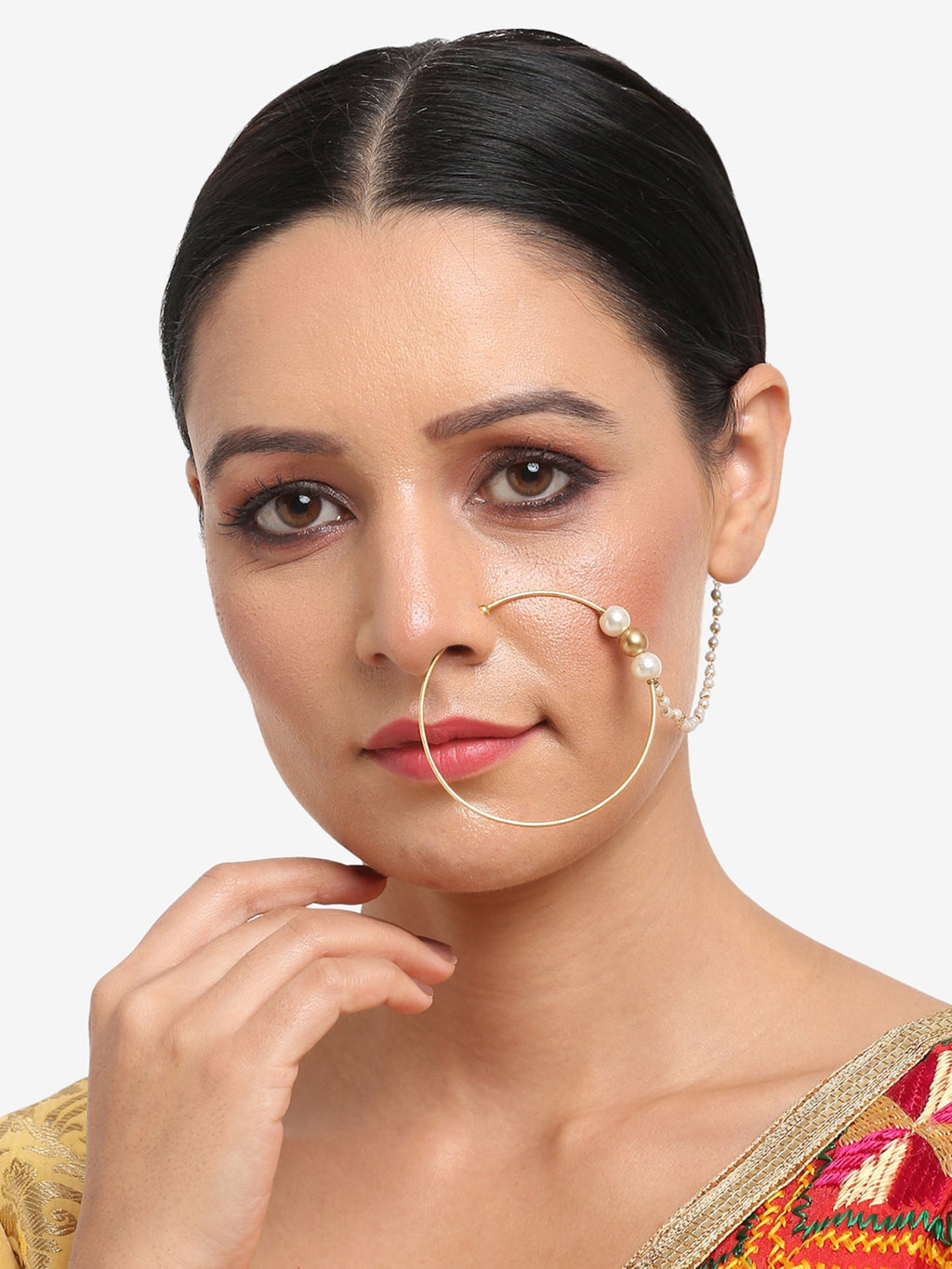 Women's Pearl Nose Ring - Ruby Raang | Grocsy