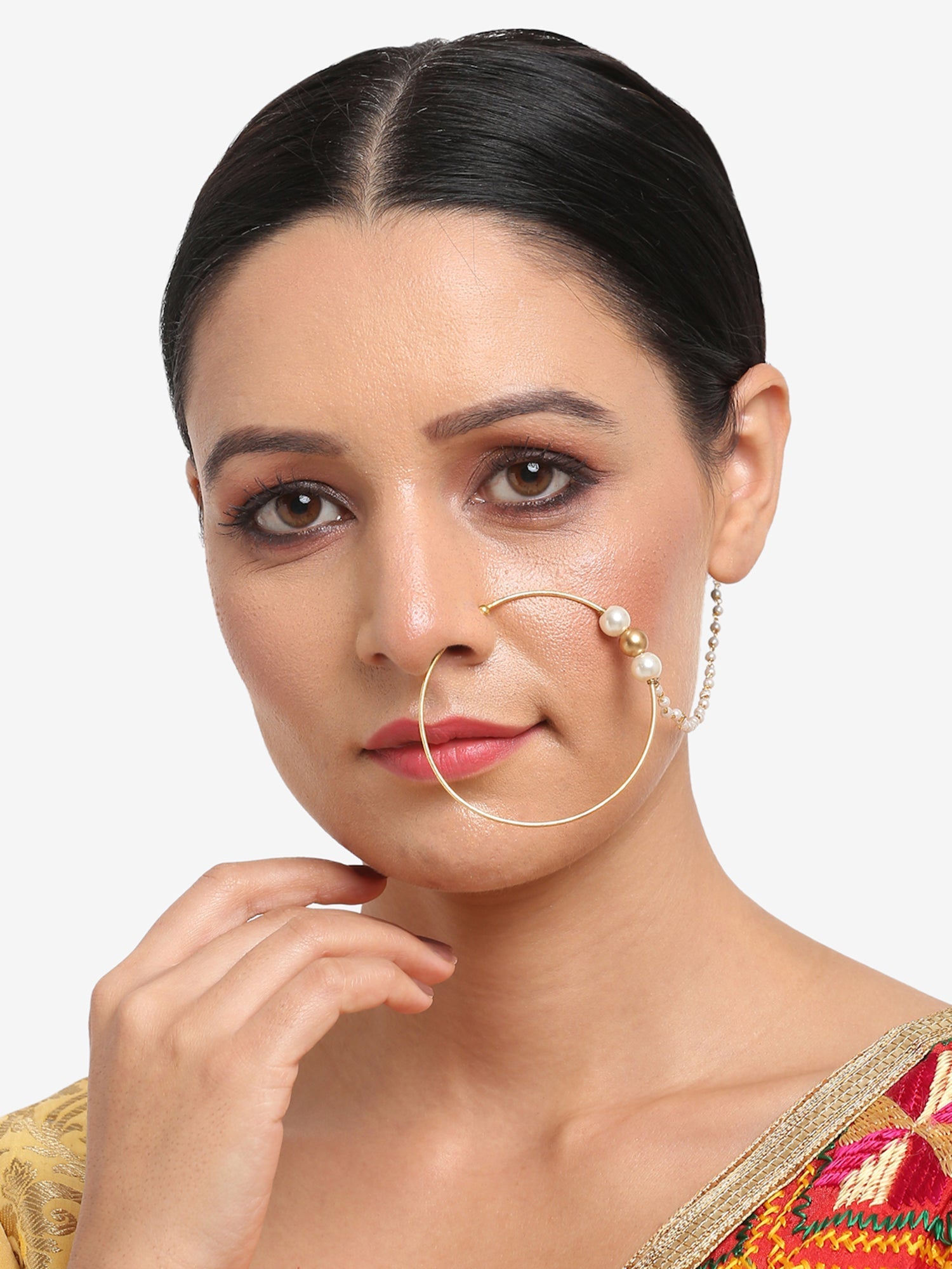 Women's Pearl Nose Ring - Ruby Raang | Grocsy