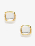 White Artificial Stone Beads Studded Contemporary Studs Earrings - Ruby Raang | Grocsy