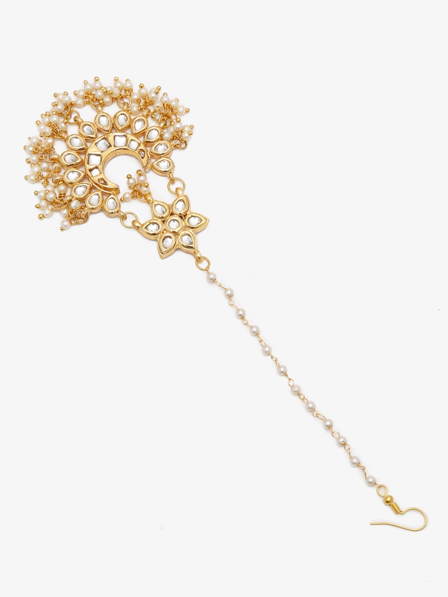 Gold-Polished Kundan Maang Tikka - Ruby Raang | Grocsy
