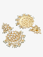 Green Contemporary Chandbalis Earrings - Ruby Raang | Grocsy