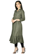 Joban Fashion Olive Cotton Rayon Tunic | Grocsy