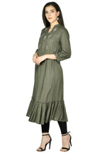 Joban Fashion Olive Cotton Rayon Tunic | Grocsy