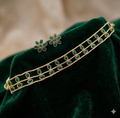 Jewel City Elegant Gold-Plated Green choker with Floral Stud Earrings | Traditional Ethnic Jewelry Set | Grocsy