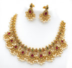 Jewel City Stunning Handcrafted Antique Gold-Plated Necklace Set | Grocsy