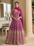 Aarshi Fashions Pink Georgette Wedding Gowns | Grocsy