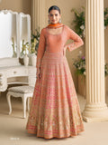 Aarshi Fashions Orange Georgette Wedding Gowns | Grocsy