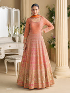 Aarshi Fashions Orange Georgette Wedding Gowns | Grocsy