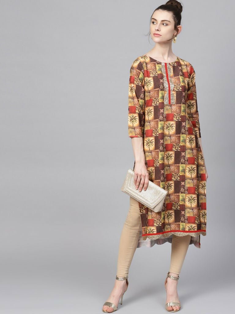 Ahalyaa Women's Traditional wear Kurta - Multi Color | Grocsy