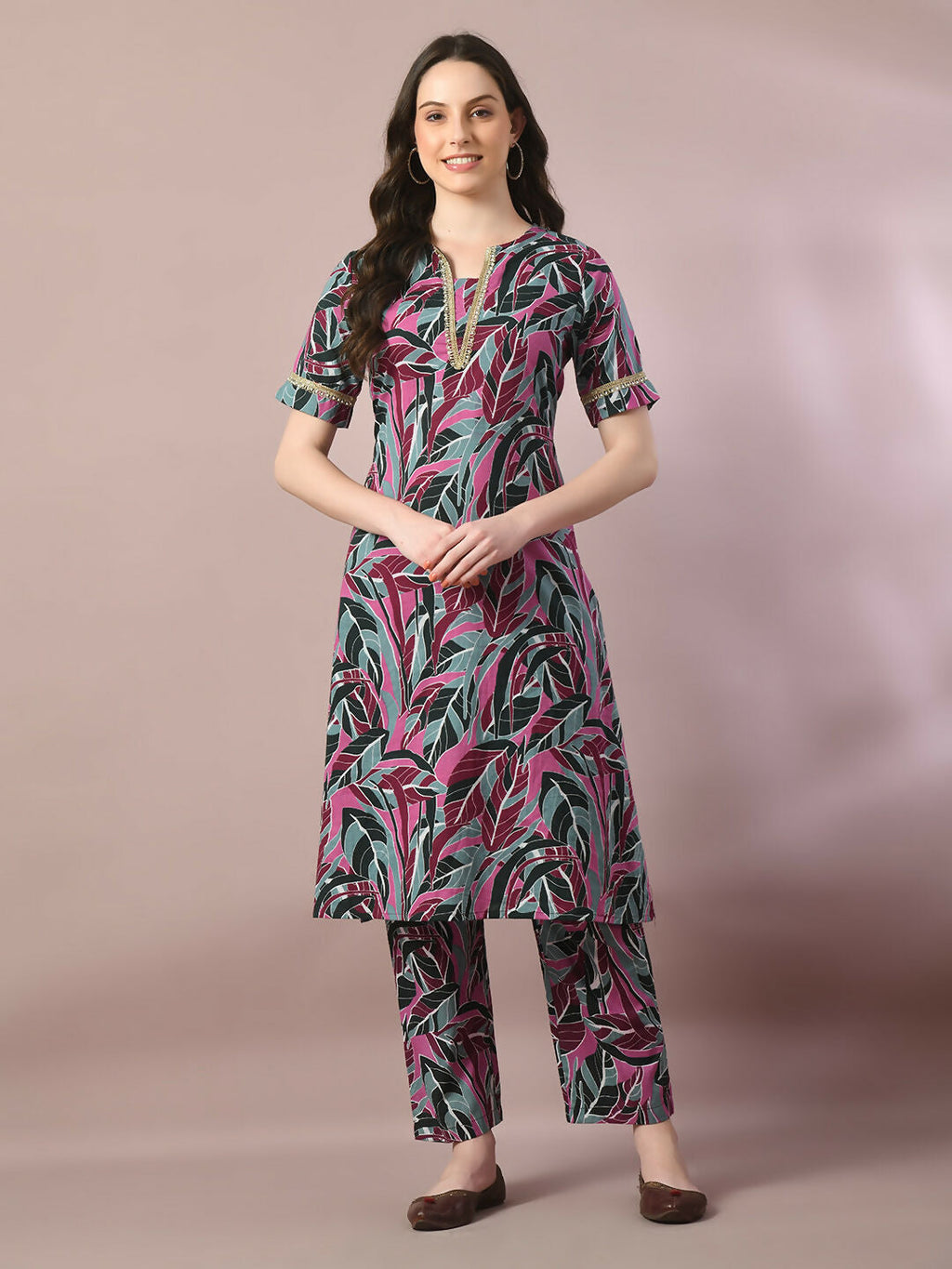 Myshka Women's Multi Printed Cotton Straight Party Kurta Set | Grocsy