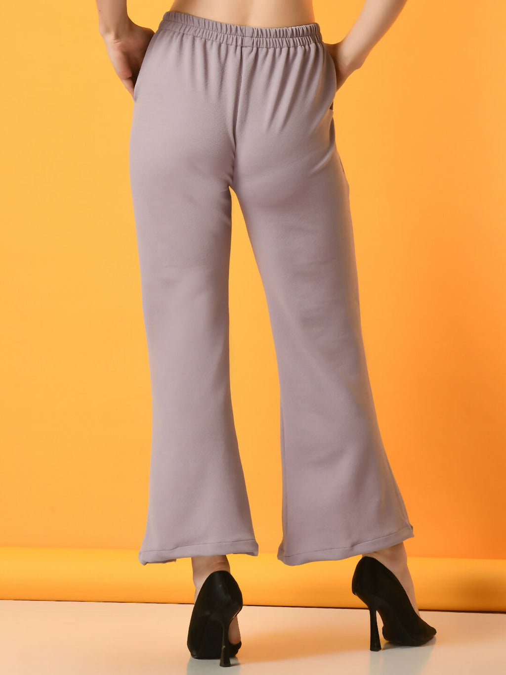 Myshka Women's Lavender Flared Party Trouser | Grocsy