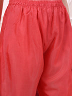 Sequinned & Thread Embroidered Kurta With Pant & Embroidered Dupatta, Coral - Hiral Fashion | Grocsy